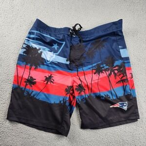 New England Patriots Board Shorts Mens XL 38 Black Swim NFL Football Summer Palm